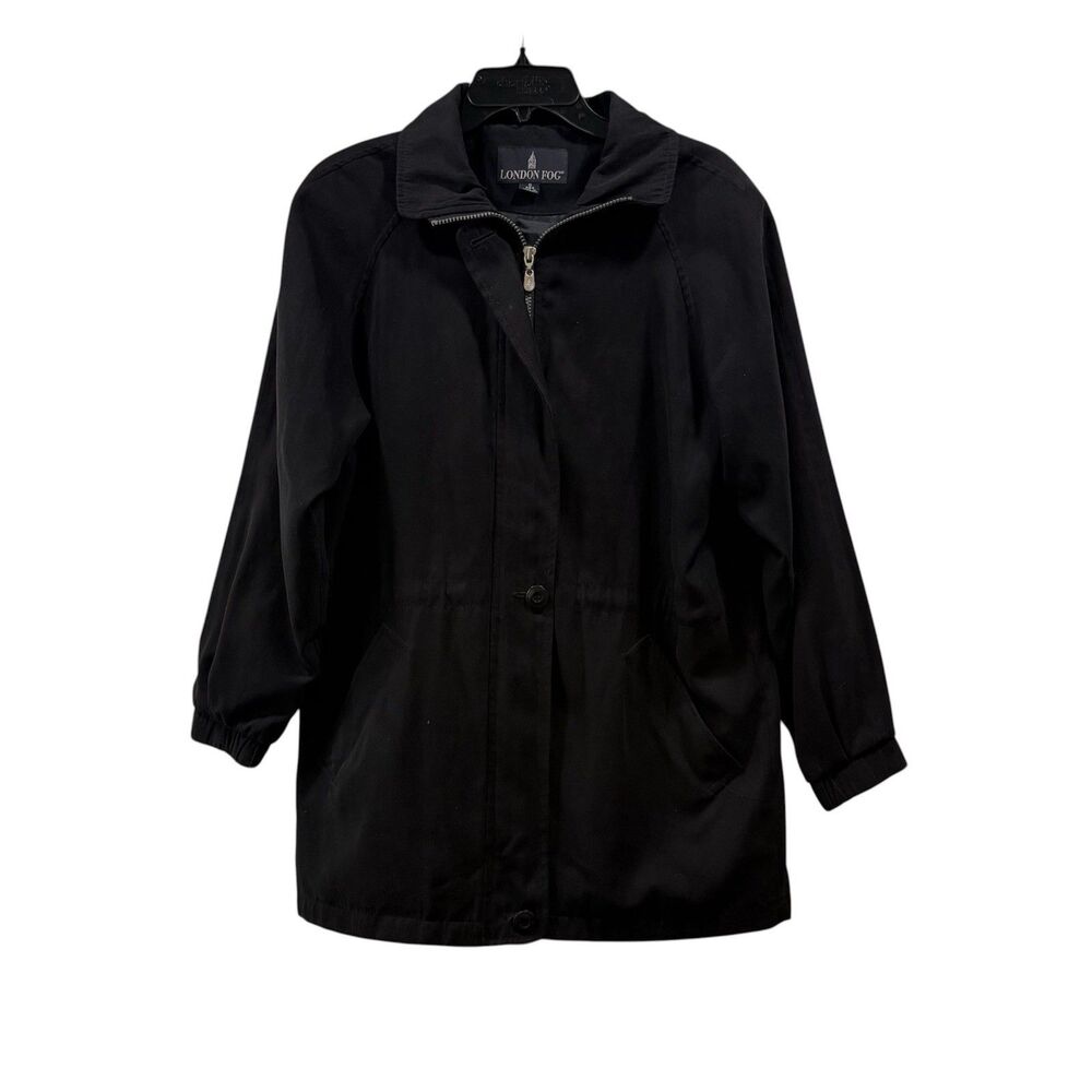 London Fog Cinch Waist Black Jacket Size S